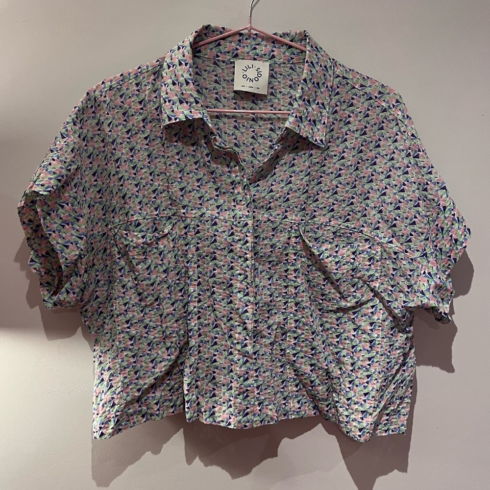 Crinkle cotton crop top *sample*